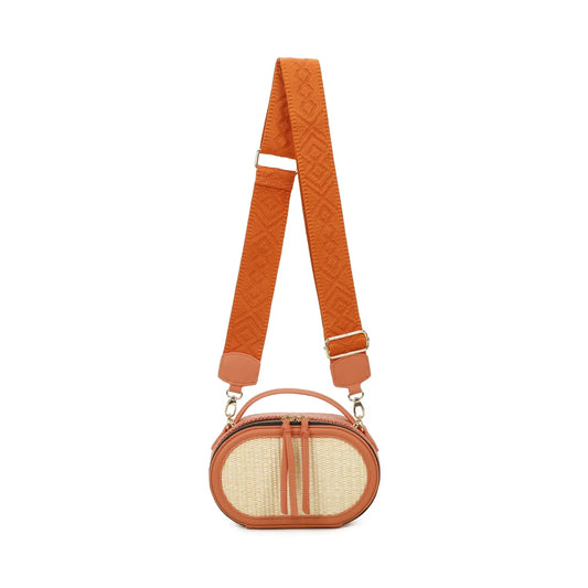 Pill Shaped Weave Bag - Orange